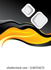 Abstract black and orange background. Design layout template. Brochure or flyer