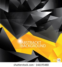 Abstract black and orange background for design - vector illustration