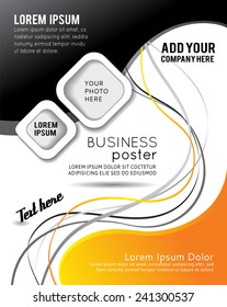 Abstract black and orange background. Design layout template. Brochure or flyer 