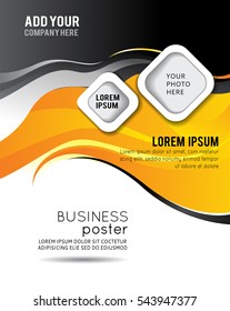 Abstract black and orange background. Design layout template. Brochure or flyer
