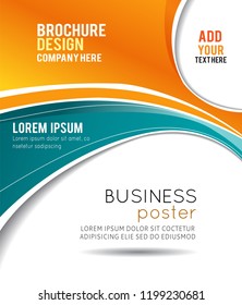 Abstract black and orange background with wave - brochure design or flyer