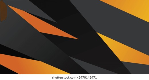 Fondo geométrico Abstractas negro y naranja. Ilustración vectorial