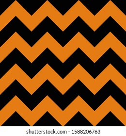 Abstract black orange geometric zigzag texture. Vector illustration.