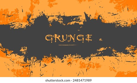 Abstract Black Orange Grunge Texture Design Background