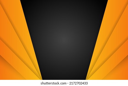 Abstract black and orange layer geometric background