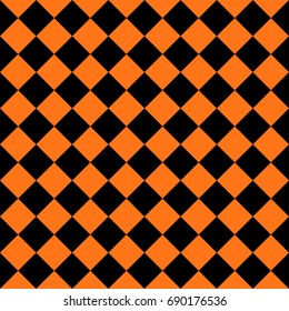 Abstract black and orange square shapes seamless background for Halloween theme concept. Vector illustration