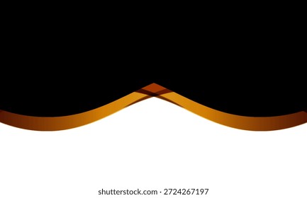 Diseño Abstractas de la onda del negro y naranja con las Formas curvas de la cinta