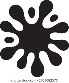 Abstrakte schwarze organische Form mit einer fließenden und welligen Form. Minimalistisches Grafikdesign