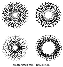 Abstract black ornament set for creative design