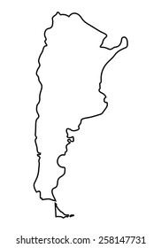 abstract black outline of Argentina map 