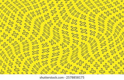 abstract black outline plus pattern on yellow perfect for background.