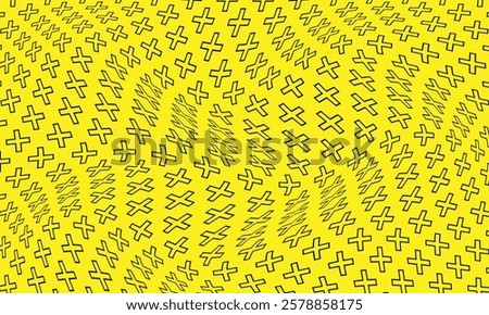 abstract black outline plus pattern on yellow perfect for background.