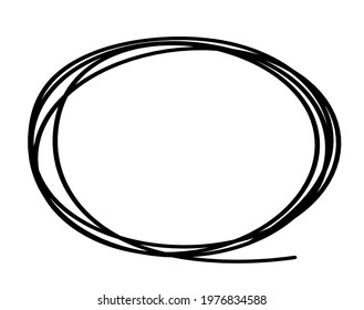 Abstract black oval as line drawing on white as background. Vector