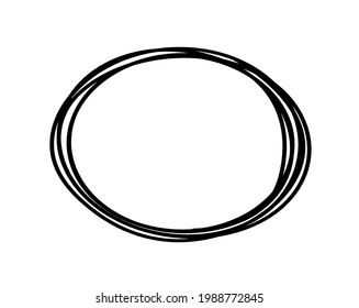 Abstraktes schwarzes Oval als Linienzeichnung auf weißem Hintergrund. Vektorgrafik