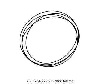 Resumen oval negro como dibujo de línea sobre fondo blanco. Vector