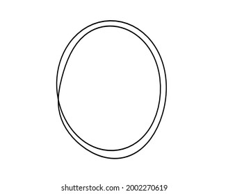 Resumen oval negro como dibujo de línea sobre fondo blanco. Vector