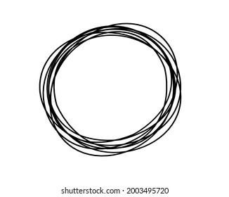 Abstract black oval as line drawing on white background. Vector