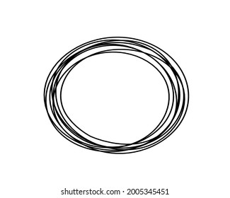 Resumen oval negro como dibujo de línea sobre fondo blanco. Vector