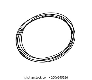 Abstraktes schwarzes Oval als Linienzeichnung auf weißem Hintergrund. Vektorgrafik