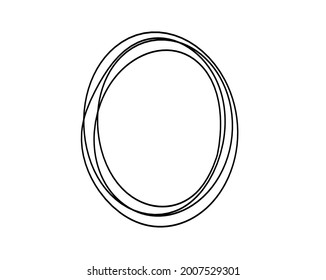 Abstract black oval as line drawing on white background. Vector