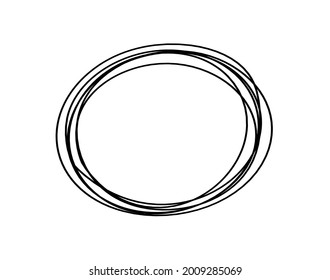 Abstract black oval as line drawing on white background. Vector