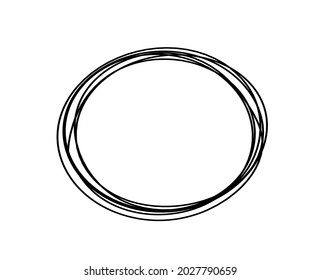 Abstract black oval as line drawing on white background. Vector