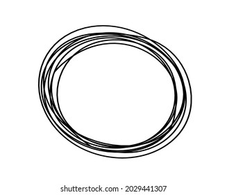 Abstract black oval as line drawing on white background. Vector