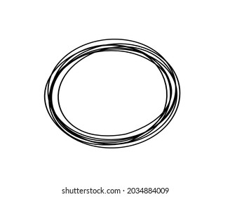Abstract black oval as line drawing on white background. Vector