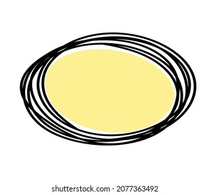 Abstract black oval as line drawing on white as background. Vector