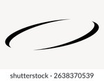 Abstract black oval shape on a white background. Simple oval design with smooth curves. Minimalist oval art, perfect for modern decor or graphic design projects. Background with copy space, vector.