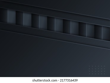 Abstract Black Overlap Layers Techno Background with Copy Space for Text