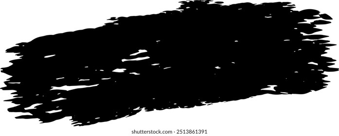 Abstract black paint brush stroke, isolated element for versatile design
