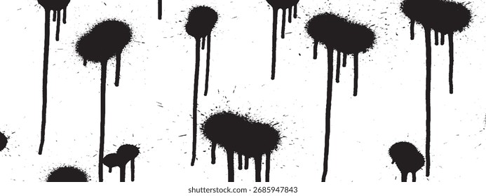 Abstract Black Paint Splatter Background on White Surface Artistic and Modern