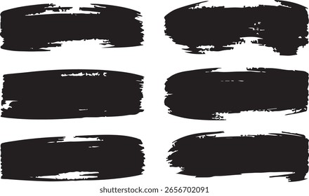 Conjunto de traçados de tinta preta abstratos