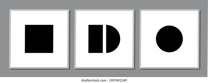 
abstract black paintings with geometric 