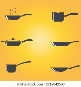 Abstract black pan logo design and symbol art