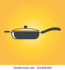 Abstract black pan logo design and symbol art