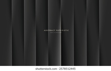 Abstract black paper cut stripes background. Vector illustration for your design.