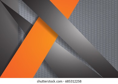 Abstract black paper on gray modern futuristic background. Business Concept, vector illustration.