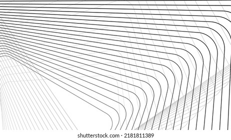 Abstract black pattern of lines on white background. Vector graphic illustration.
