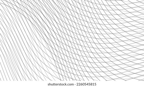 Abstraktes schwarzes Muster von Linien auf weißem Hintergrund. Vektorgrafik.