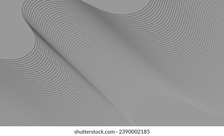 Abstract black pattern of lines on gray background. Vector graphic illustration.
