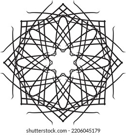Abstract black pattern. Modern black ornament. Vector design Illustration.