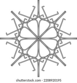 Abstract black pattern. Modern black ornament. Vector design Illustration.