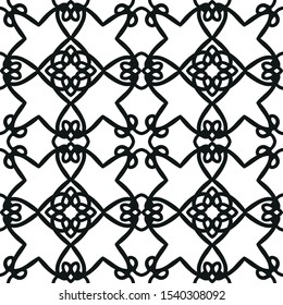 Abstract black pattern seamless on white background. Vector