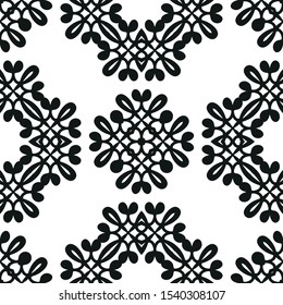 Abstract black pattern seamless on white background. Vector