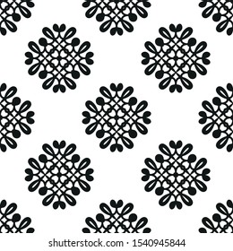 Abstract black pattern seamless on white background. Vector