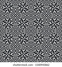 Abstract black pattern seamless on white background. Vector