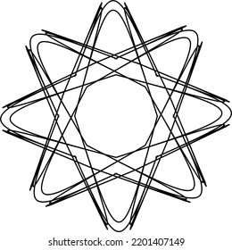 Abstract black patterns on white background. Abstract black round motif.