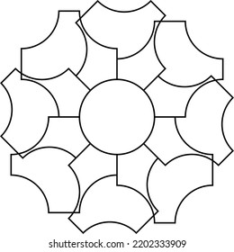 Abstract black patterns on white background. Abstract black motif.